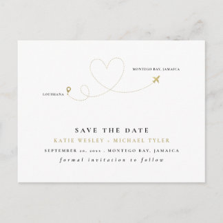 Goldene Hochzeit in Urlaubsort Save the Date Ankündigungspostkarte
