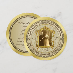 Goldene Hochzeit Jubiläums-Klassiker Bilderrahmen Einladung