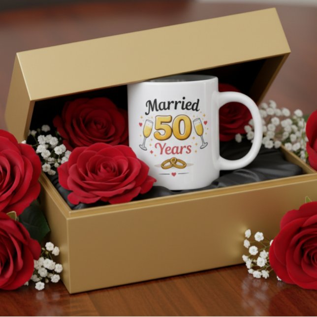 Goldene Hochzeit Kaffeetasse Geschenk Jumbo-Tasse (Von Creator hochgeladen)