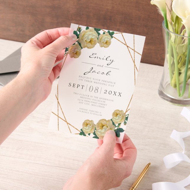Goldene Hochzeit mit goldenem Glitzer (Handgehalten)