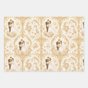 Goldene Hochzeit Muster Geschenkpapier Set