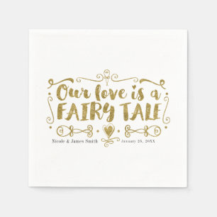 Goldene Hochzeit OUR LOVE IS A FAIRY TALE Maßgesch Serviette