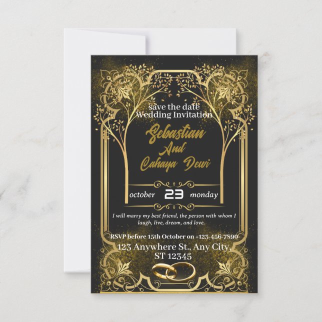 Goldene Hochzeit RSVP Karte (Vorderseite)