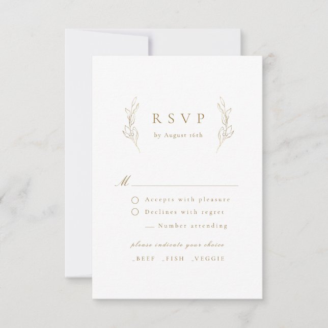 Goldene Hochzeit RSVP Karte (Vorderseite)