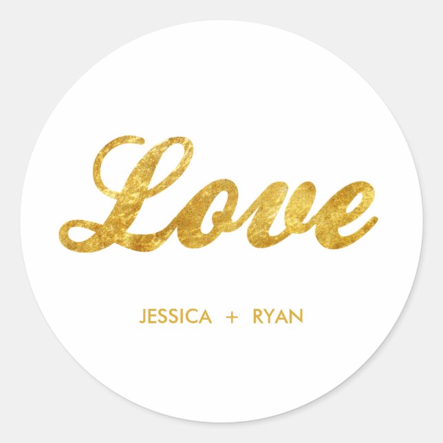 Goldene Hochzeit Runder Aufkleber (Vorderseite)