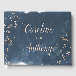 Goldene Hochzeit von Watercolor Indigo Gästebuch