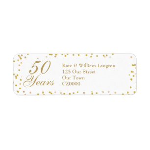 Goldene Hochzeit zum 50. Jubiläum Gold Confetti