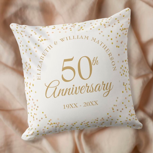 Goldene Hochzeit zum 50. Jubiläum Gold Confetti Kissen (Von Creator hochgeladen)