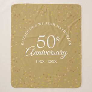Goldene Hochzeit zum 50. Jubiläum Gold Confetti Sherpadecke