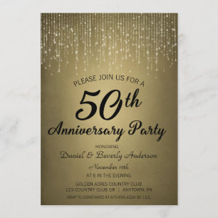 Goldene Hochzeit zum 50. Jubiläum Party Einladung