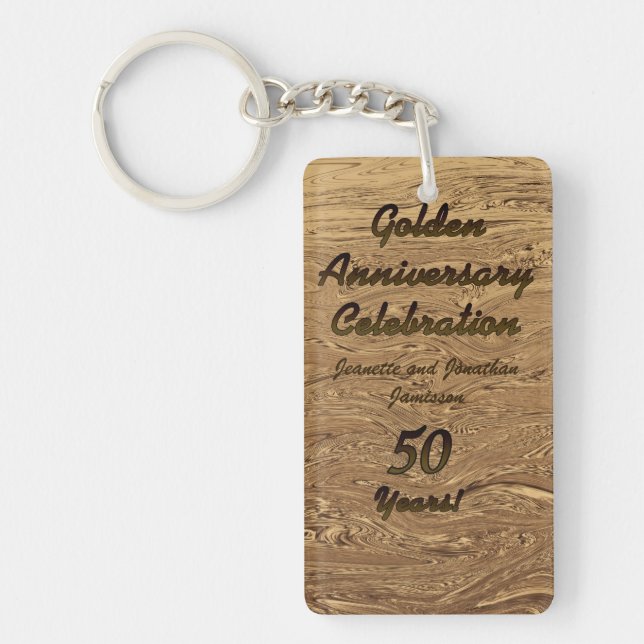 Goldene Hochzeit zum 50. Mal Schlüsselanhänger (Vorderseite)