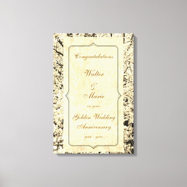 Goldene Hochzeit zum Jubiläum Leinwanddruck (Vorderseite)