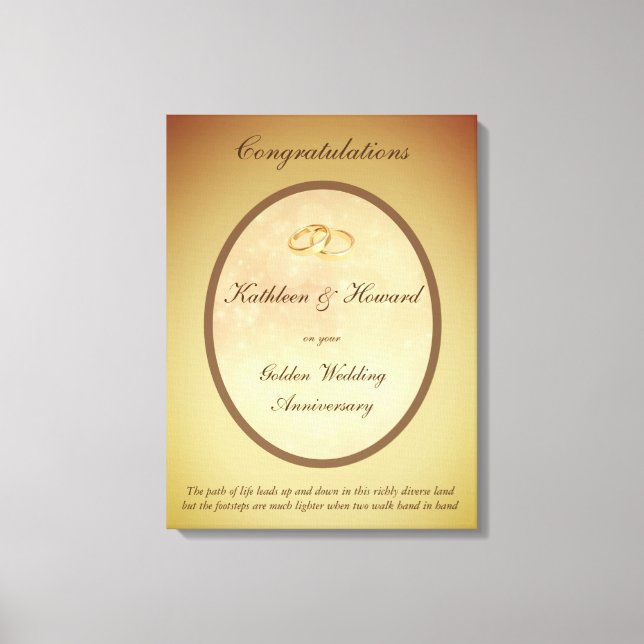 Goldene Hochzeit zum Jubiläum Leinwanddruck (Vorderseite)