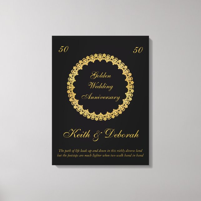 Goldene Hochzeit zum Jubiläum Leinwanddruck (Vorderseite)