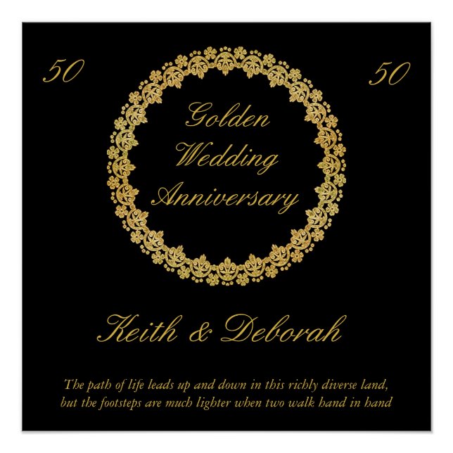 Goldene Hochzeit zum Jubiläum Poster (Vorderseite)