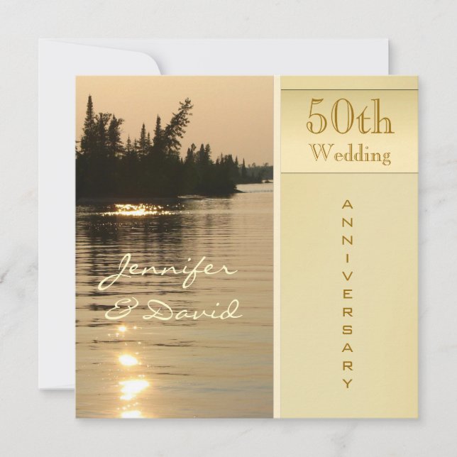 Goldene Hochzeit zum Sonnenschein Einladung (Vorderseite)