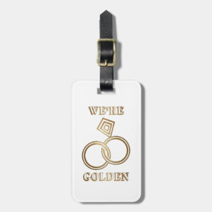 Goldene Hochzeiten zum Jubiläum Romantische Golden Gepäckanhänger