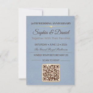 Goldene Hochzeitseinladung Elegante Liebesgala RSVP Karte