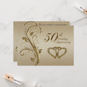 Goldene Hochzeitseinladungskarte Einladung