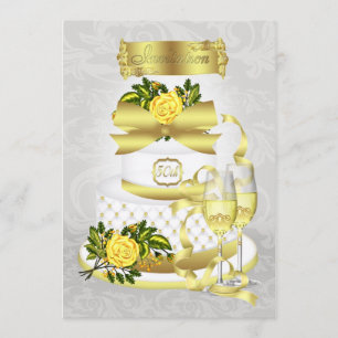 Goldene Hochzeitseinladungspapiere Einladung
