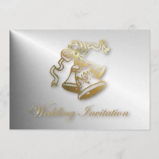 Goldene Hochzeitsglocken Hochzeits-Einladung Einladung