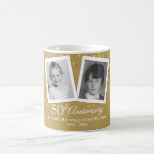Goldene Hochzeitsjubiläum Kindheitsfotos Kaffeetasse
