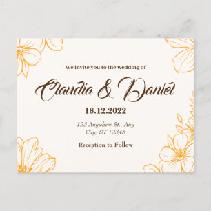 Goldene Hochzeitskarte Postkarte