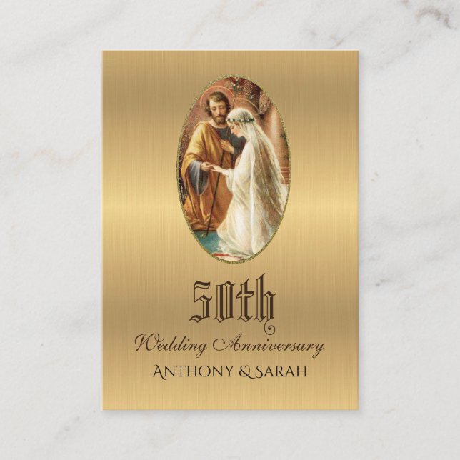 Goldene Hochzeitskarte zum Geburtstag Visitenkarte (Vorderseite)