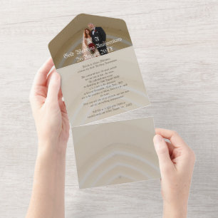 Goldene Hochzeitspaar-Foto All In One Einladung