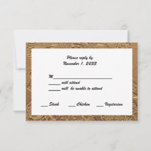 Goldene Hochzeitstag-Antwortkarten Puppen/Leer RSVP Karte