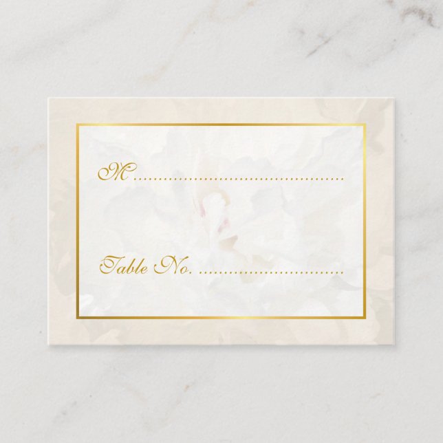 Goldene Hochzeitstische Ortsbezeichnung und Zahlen Platzkarte (Vorderseite)