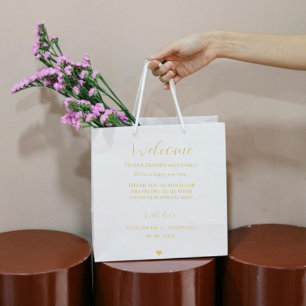 Goldene Hochzeitsyklen Begrüßungstasche Hotelgast- Mittlere Geschenktüte