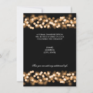 Goldene Hollywood-Glamour-Hochzeitsfeier Einladung