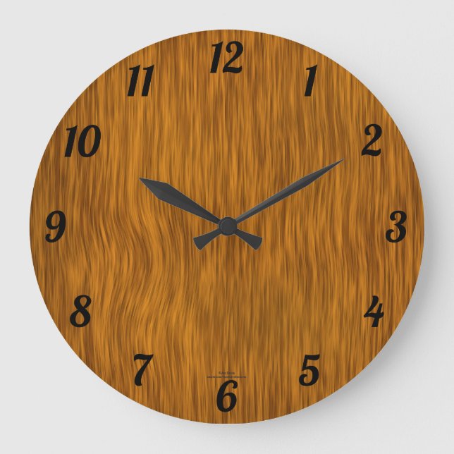 Goldene Holzkernschablone Große Wanduhr (Vorderseite)