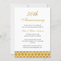 Goldene Honeycomb 50. Hochzeitstag - Einladung