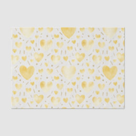 Goldene Honig-Aquarell-Herzen & schimmerndes Gold Seidenpapier