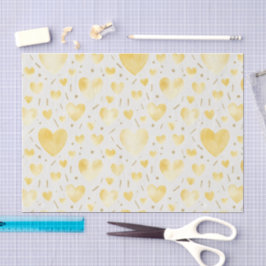 Goldene Honig-Aquarell-Herzen & schimmerndes Gold Seidenpapier
