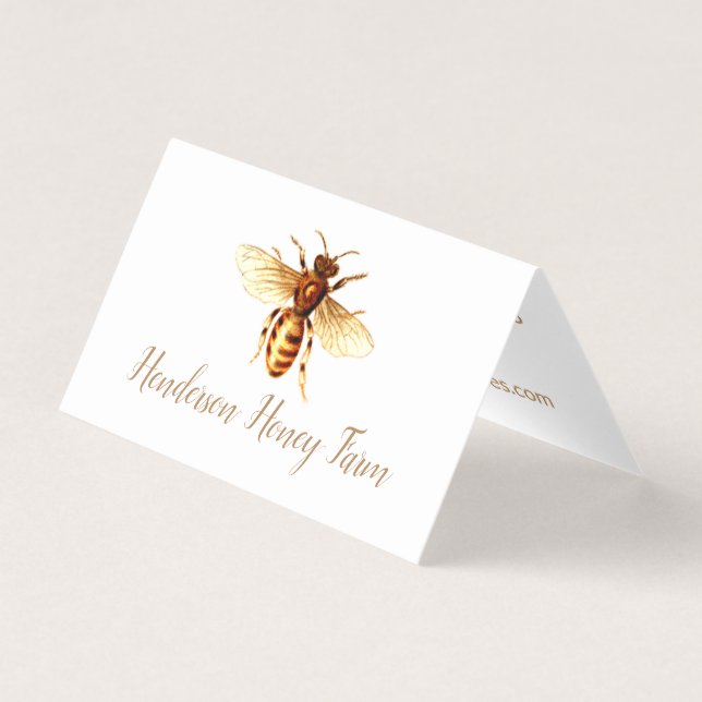 Goldene Honig-Bienen-Geschäfts-Zelt-Karte Visitenkarten (Vorderseite)