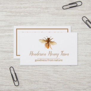 Goldene Honig-Bienen-Visitenkarte Visitenkarte