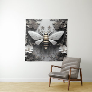 Goldene Honigbiene auf der Leinwand Wandteppich