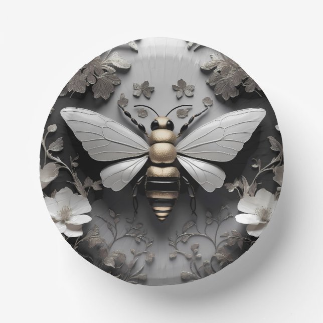 Goldene Honigbiene Kunst Pappteller (Vorderseite)