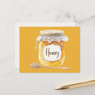 Goldene Honigglas-Nahrung Postkarte