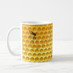 Goldene Honigwabe mit Bienen individuell anpassbar Kaffeetasse
