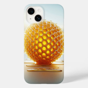 Goldene Honigwaben-Kugelhülle Leuchtende Flüssigke Case-Mate iPhone 14 Hülle