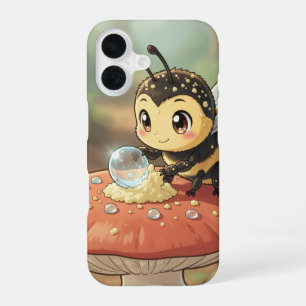 Goldene Hummel im Blütentanz iPhone 16 Hülle