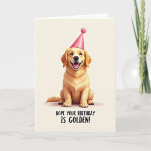 Goldene Hunde-Geburtstagskarte Karte