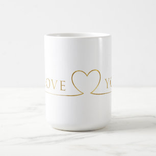 Goldene I Love You Typografie Kaffeetasse