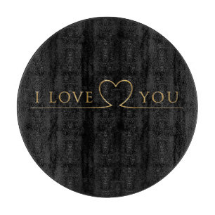 Goldene I Love You Typografie Schneidebrett