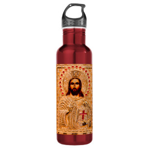 Goldene Ikone Jesu Christi Trinkflasche