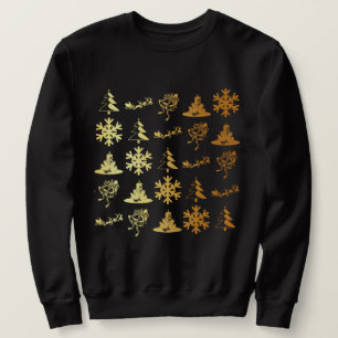 Goldene Ikonenweihnachtsstrickjacke Sweatshirt
